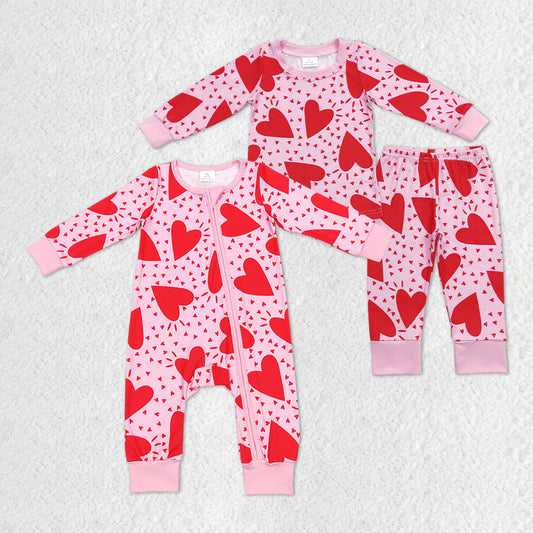 Baby Girls Valentines Red Hearts Sibling Sister Designs