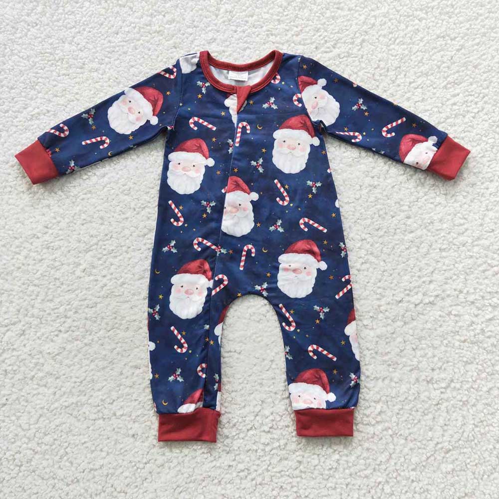 Baby Girls Christmas Santa Zip Rompers