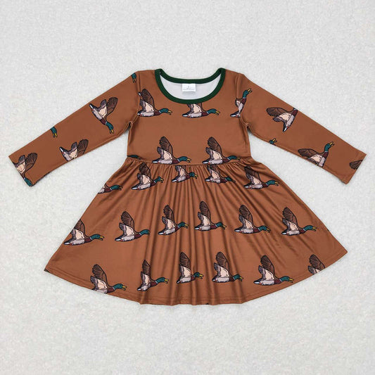 Baby Girls Fall Duck Wild Hunting Knee Length Dresses