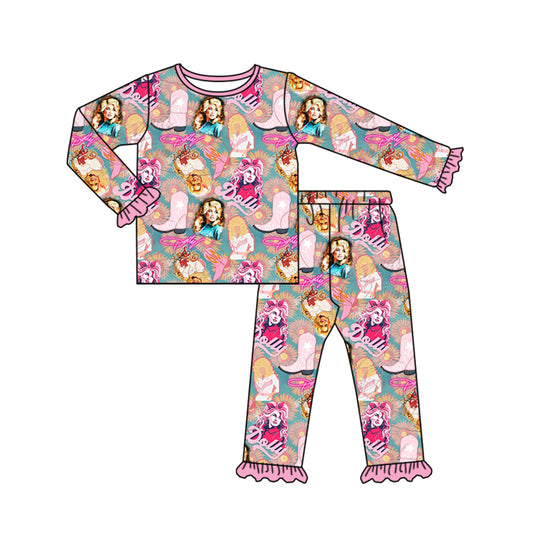 Baby Girls Singer Boots Colorful Pajamas Clothing Sets preorder(moq 5)