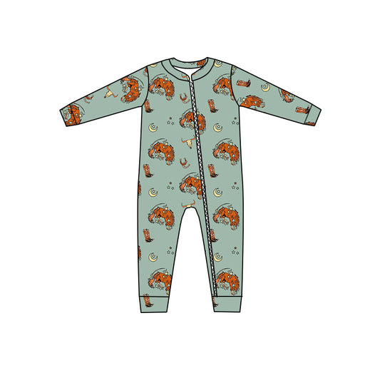 Baby Kids Western Rodeo Zip Rompers preorder(moq 5)