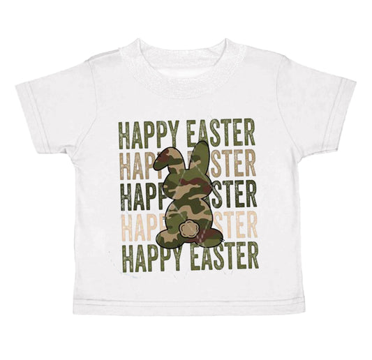 Baby Boys Happy Easter Short Camo Tee Top Shirts Preorder(moq 5)