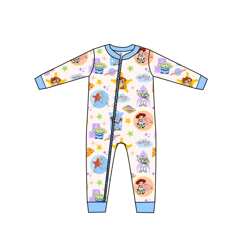 Baby Kids Cartoon Toys Blue Zip Rompers preorder(moq 5)