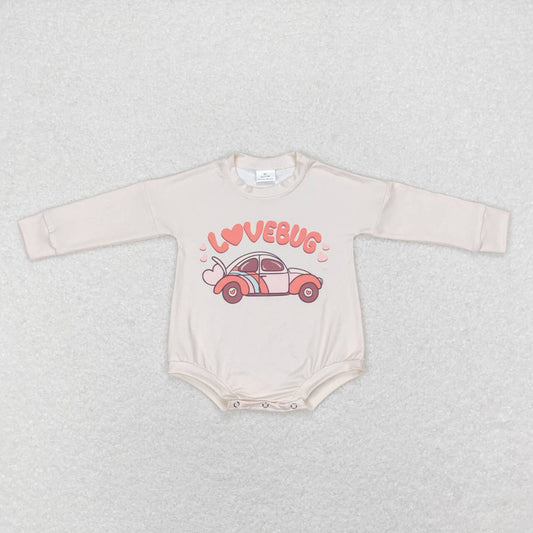 Baby Infant Boys Girls Lovebug Cars Long Sleeve Valentines Rompers