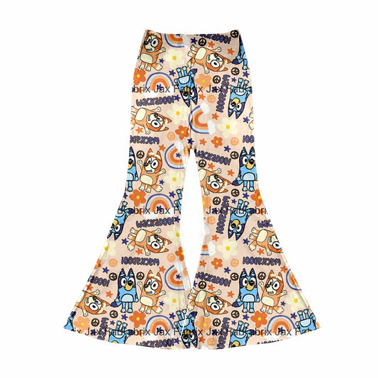 Adult Women Ranbow Cartoon Dogs Bell Bottom Pants Preorder(moq 5)