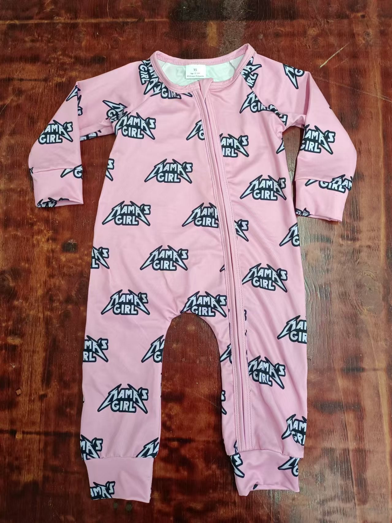 Infant Baby Mama's Girl Pink Zip Rompers preorder(moq 5)