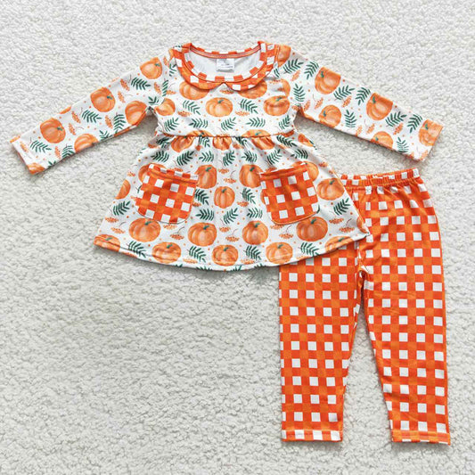 Baby Girls Pumpkin Tunic Legging Clothes Sets