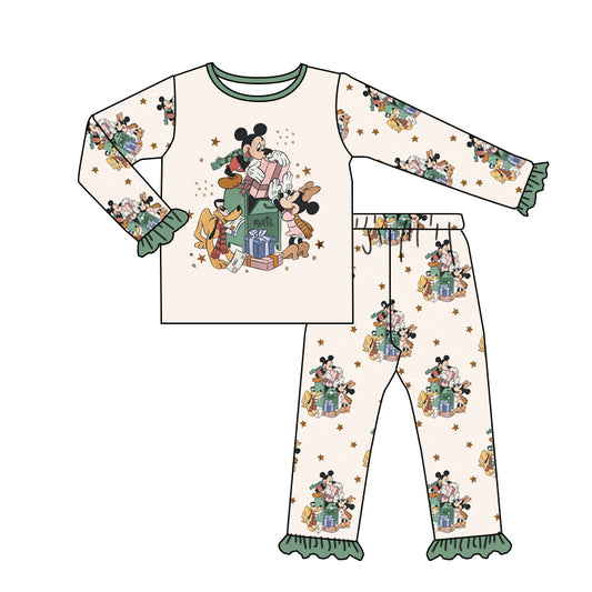 Baby Girls Christmas Cartoon Gifts Pajamas Pants Clothes Sets preorder(moq 5)