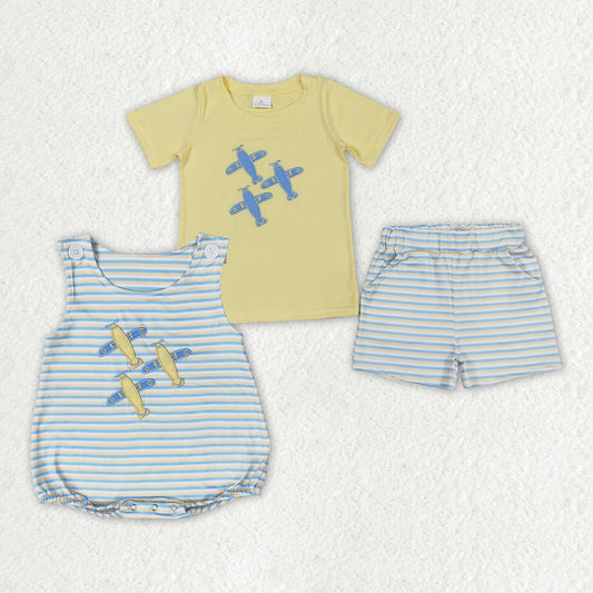Baby Boys Planes Sibling Rompers Shorts Clothes Sets