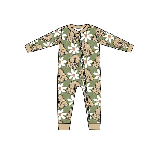 Dinosaur Flowers Baby Infant Long Sleeve Rompers preorder(moq 5)