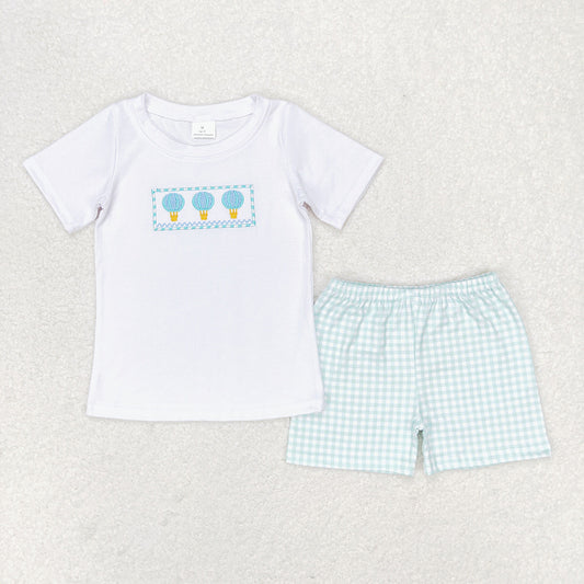 Baby Boys Hot Balloons Shirt Top Green Shorts Clothes Sets