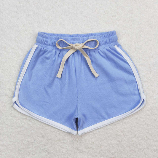 Baby Girls Sky Blue Summer Sports Design Shorts
