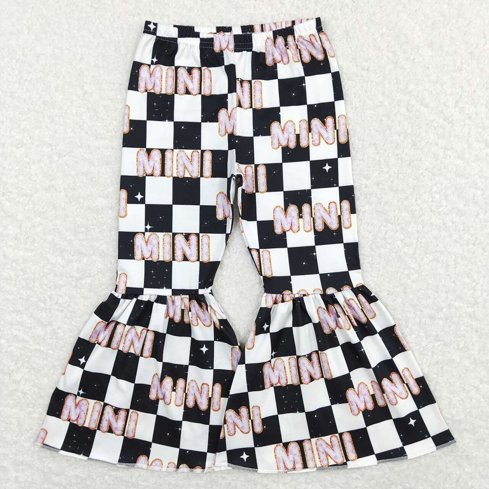 Mama And Mini Checkered Bell Flare Bottom Pants