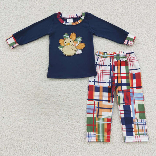 Baby Boys Thanksgiving Turkey Patchwork Pants Clothes Sets