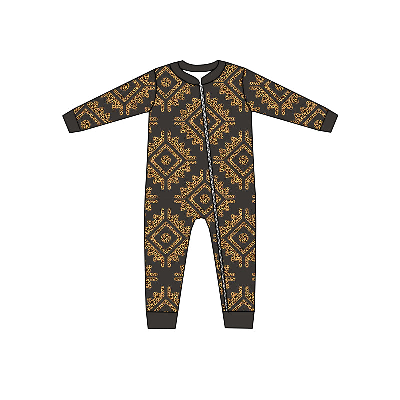 Golden Aztec Baby Infant Long Sleeve Rompers preorder(moq 5)