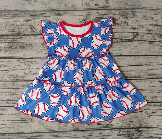 Baby Girls Baseball Hearts Tunic Tops