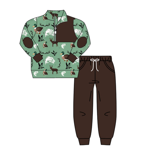 Baby Boys Duck Hunting Long Sleeve Shirt Pants Sets preorder(moq 5)