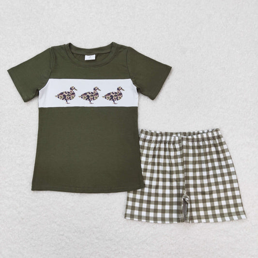 Baby Boys Leopard Duck Green Shirt Shorts Outfits Clothes Sets
