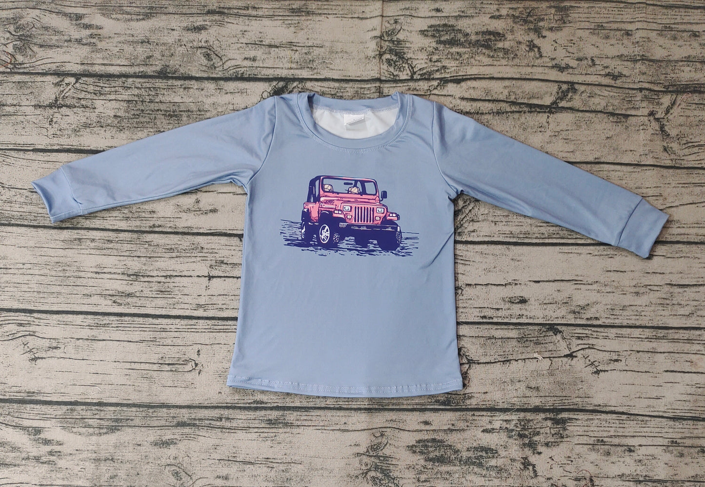 Baby Boys Blue Red Tractor Long Sleeve Tee Shirts Tops