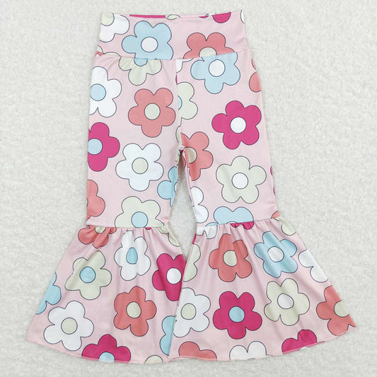 Baby Girls Spring Colorful Flowers Flare Bell Bottom Pants