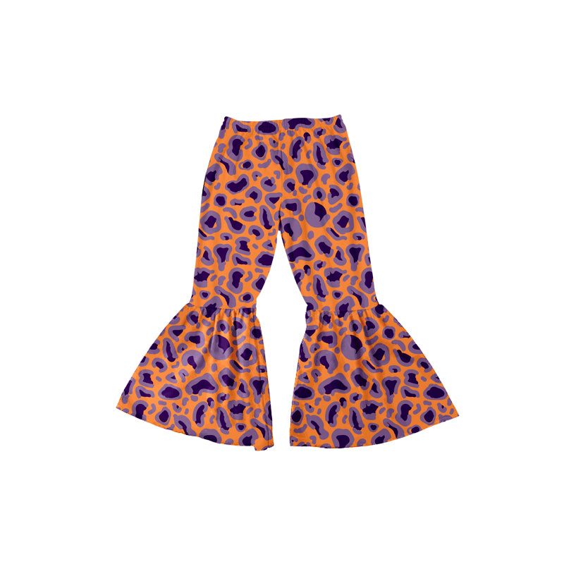 Baby Girls Orange Purple Leopard Bell Pants preorder(moq 5)