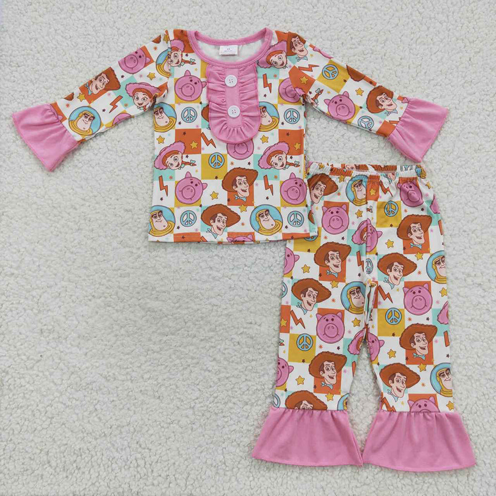 Baby Girls Toy Cartoon Ruffle Pajamas Clothes Sets