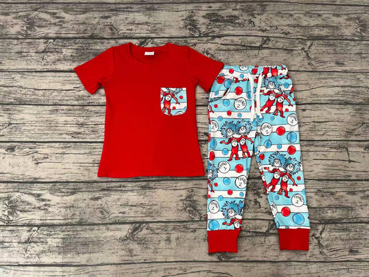 Baby Boys Dr Reading Hats Short Sleeve Top Pants Clothes Sets