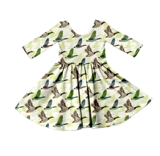 Baby Girls Duck Camo Hunting Long Sleeve Dresses preorder(moq 5)