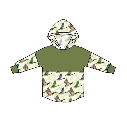 Baby Kids Green Camo Duck Hoodie Long Sleeve Tee Shirts preorder(moq 5)