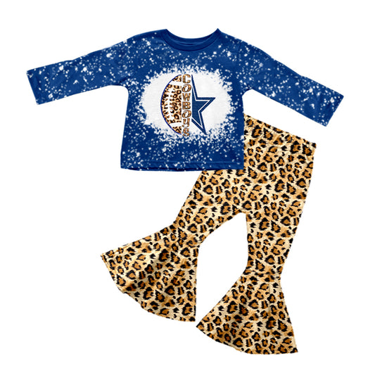 Baby Girls Team Leopard Long Sleeve Top Pants Clothing Sets preorder(moq 5)