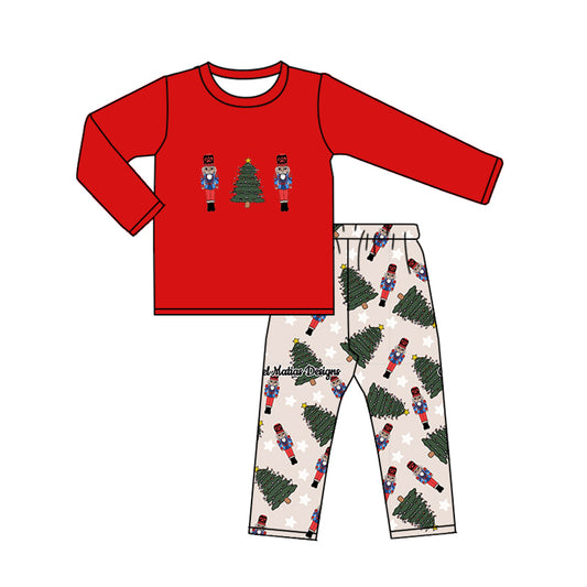 Baby Boys Christmas Soldier Long Sleeve Top Pants Clothes Sets preorder(moq 5)