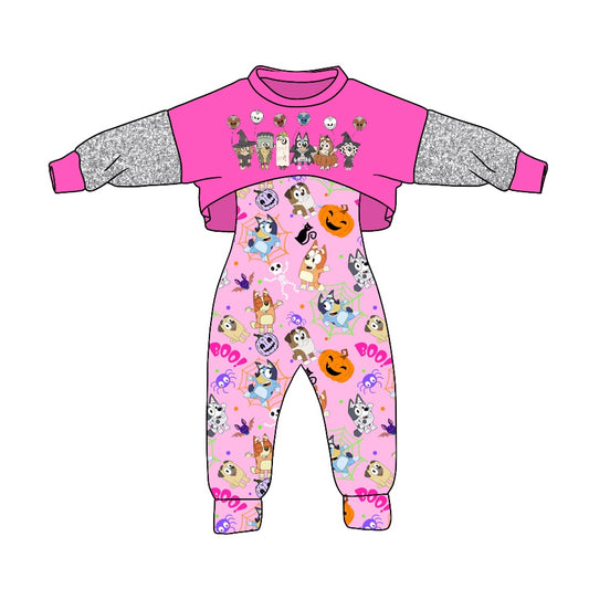 Baby Girls Balloon Dog Pink Fall 2pcs Jumpsuits Sets preorder(moq 5)