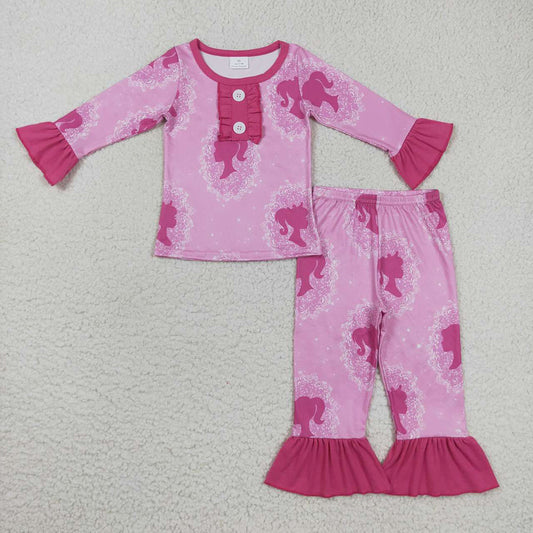 Baby Girls Pink Doll Pajamas Clothes Sets