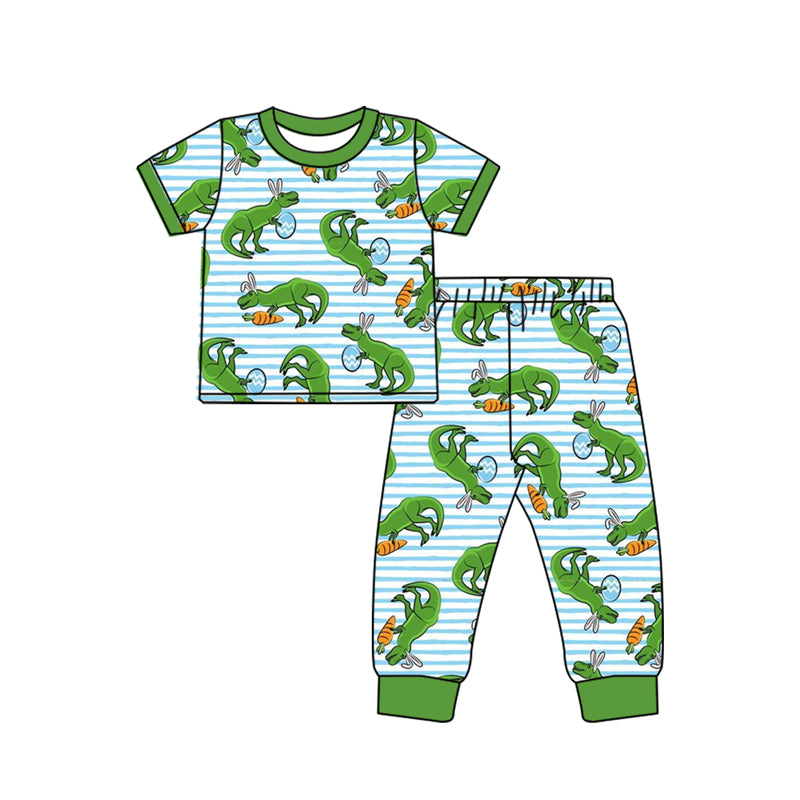 Baby Boys Dinosaur Eggs Tee Bottom Pants Pajamas Clothes Sets preorder(moq 5)