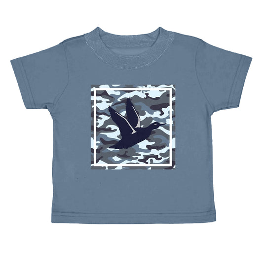 Baby Boys Blue Camo Duck Hunting Short Sleeve Tee Shirts Tops Preorder(moq 5)