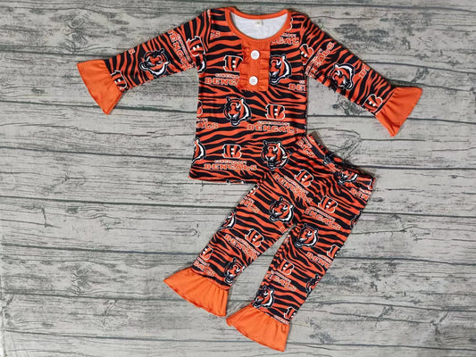 Baby Girls Tiger Team Top Pants Pajamas Clothes Sets preorder(moq 5)