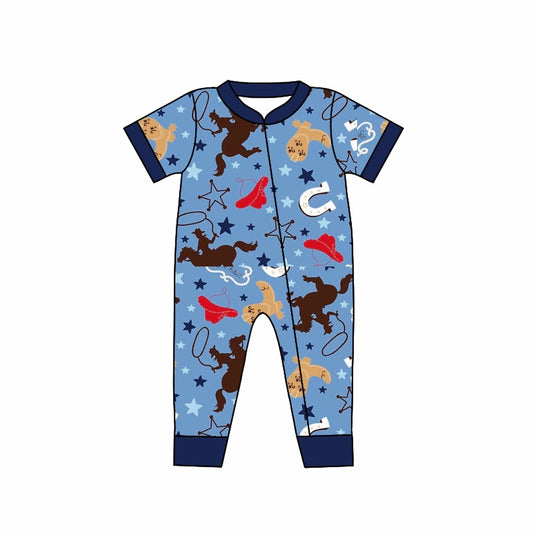 Baby Infant Kids Short Sleeve Western Horse Rompers preorder(moq 5)