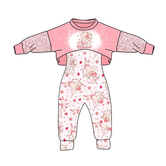 Baby Girls Valentines Be Mine 2pcs Jumpsuits Clothes Sets Sets preorder(moq 5)