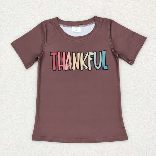 Baby Boys Girls Thanksgiving Thankful Short Sleeve Tee Shirt Tops
