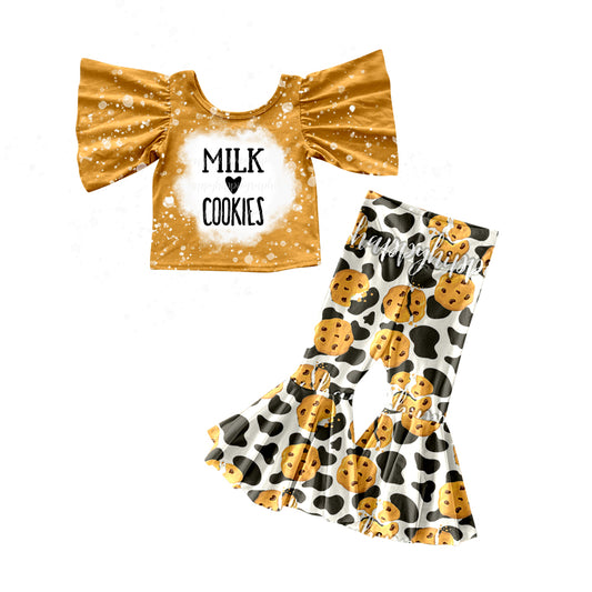 Baby Girls Milk Cookie Top Bell Bell Pants Clothes Sets preorder(moq 5)