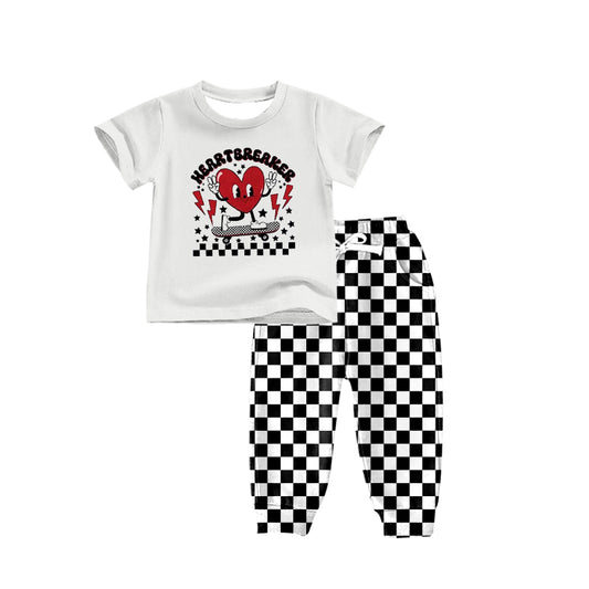 Baby Boys Valentines Hearts Top Pockets Pants Outfits Sets preorder(moq 5)