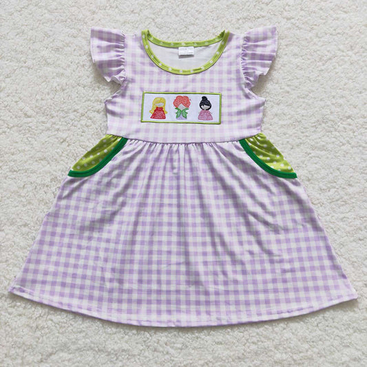 Baby Girls Halloween Lavender Plaid Witches Dresses