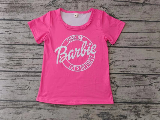 Baby Girls Pink Doll Short Sleeve Tee Tops preorder(moq 5)