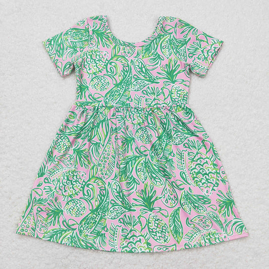 Baby Girls Green Leaves Fish Boys Sibling Summer Outfits Clothes Sets