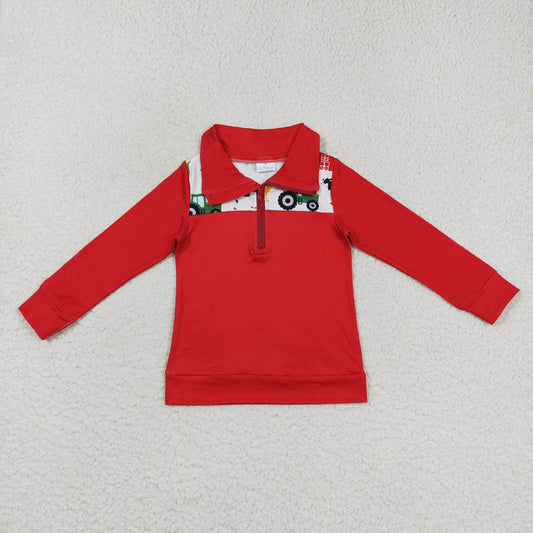 Baby Boys Long Sleeve Fall Farm Pullover Tee Shirts