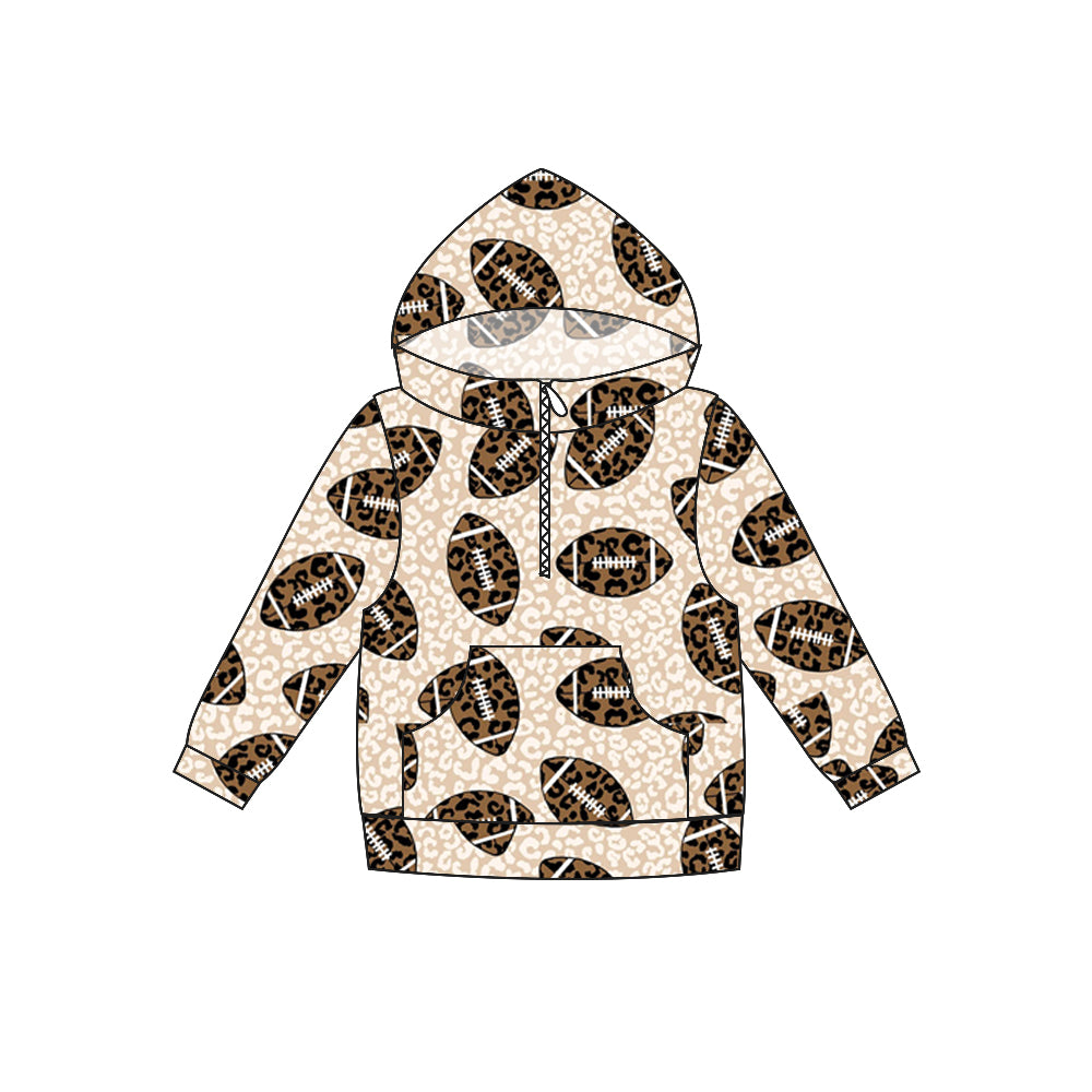 Baby Kids Children Leopard Football Hooded Long Sleeve Tops preorder(moq 5)