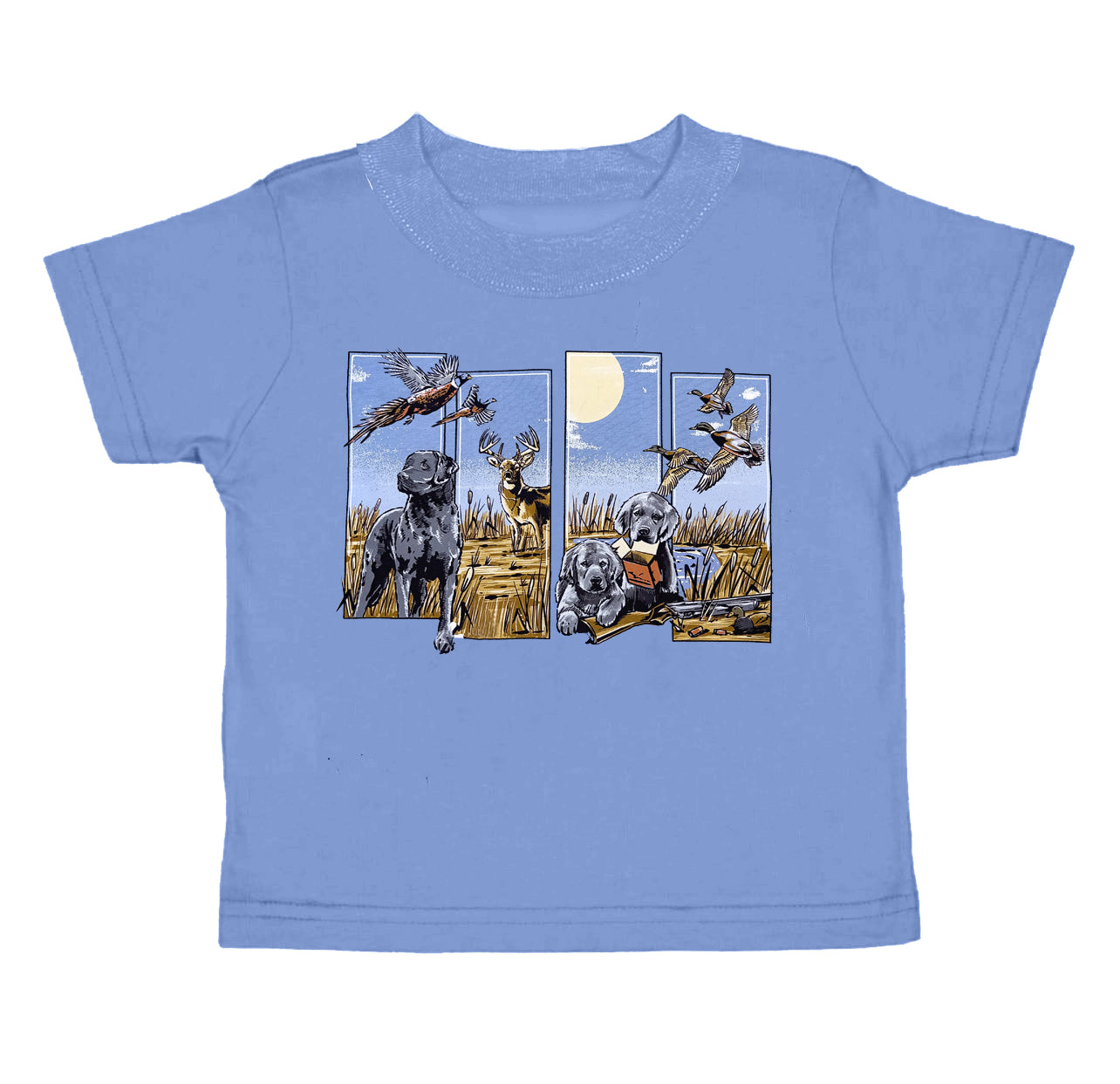 Baby Boys Toddler Dog Hunting Duck Short Sleeve Tee Shirts Tops Preorder(moq 5)
