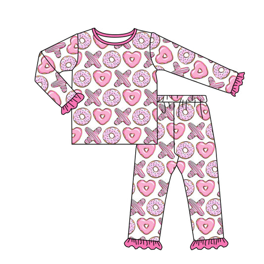 Baby Girls Valentines Pink XO Top Pants Pajamas Clothes Sets preorder(moq 5)