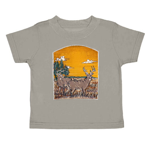 Baby Boys Toddler Western Wild Deer Short Sleeve Tee Shirts Tops Preorder(moq 5)