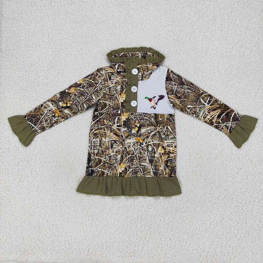 Baby Girls Camo Hunting Duck Ruffle Pullover Jackets Tops